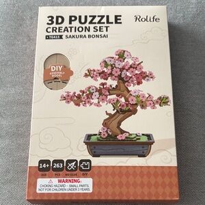 Rolife Sakura Bonsai 3D Puzzle Creation Set - Pink and Brown